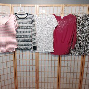 LOT OF 5/$20 WOMENS TOPS SHIRTS BLOUSES OLD NAVY CHICO'S LUCKY BRAND~SIZE M